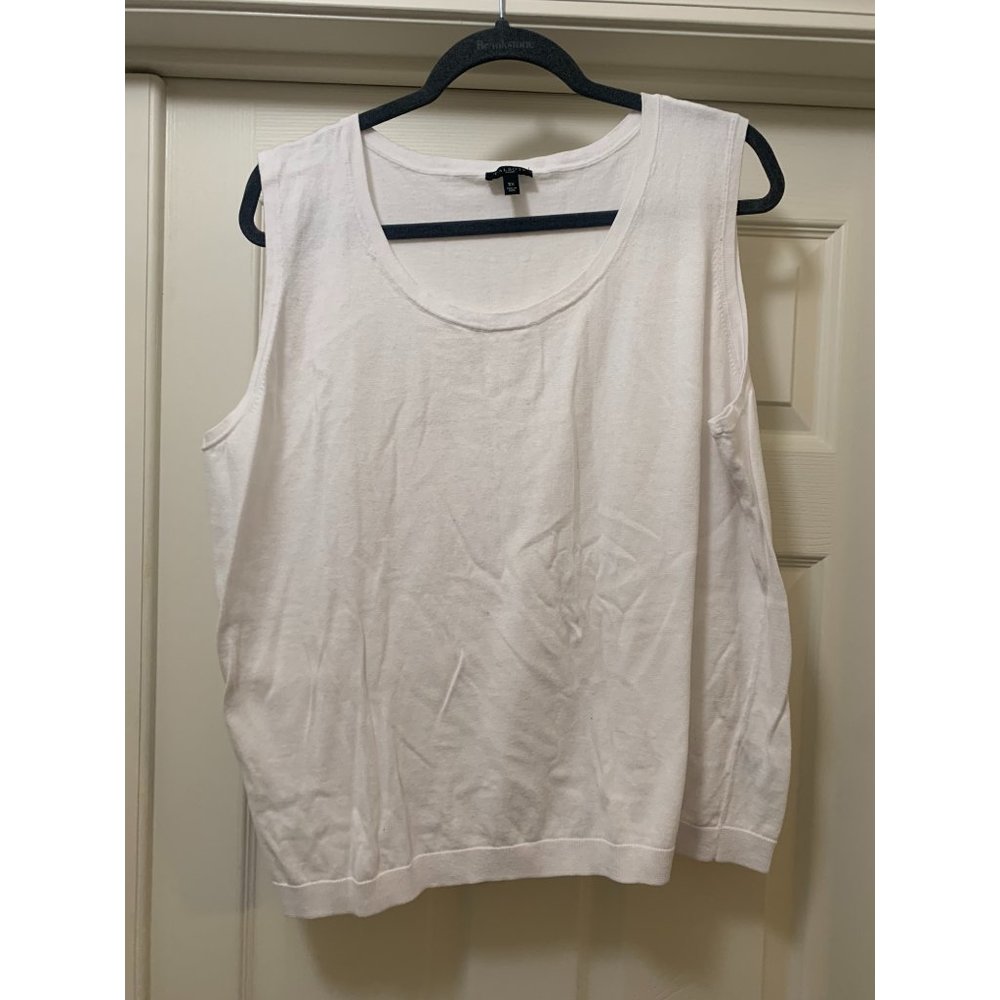 Talbots White Sleeveless Scoop Neck Tank Top 3X